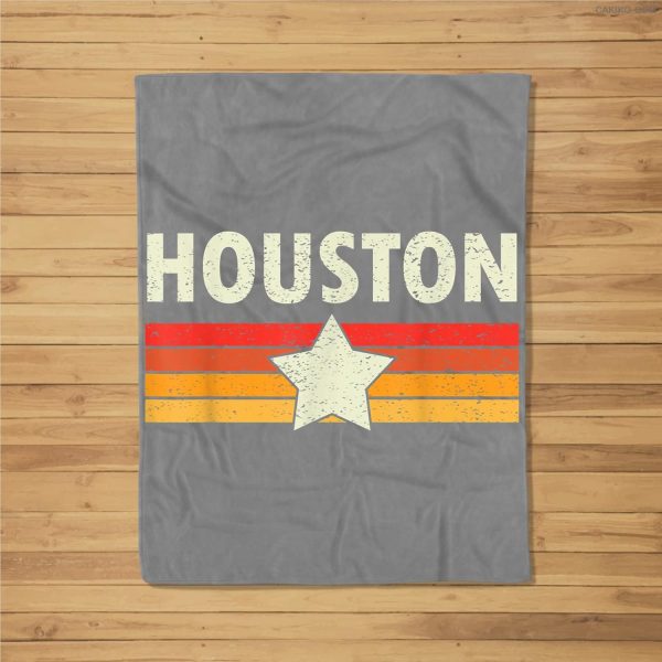 Houston Retro Vintage Gift Men Women Kids Fleece Blanket