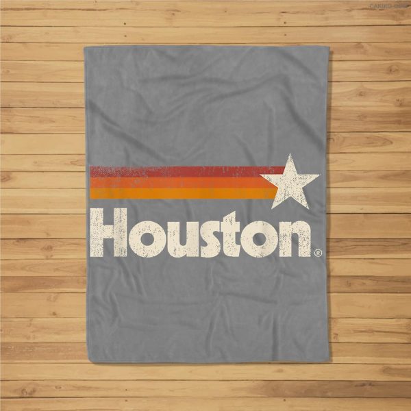 Houston Texas Houston Strong Vintage Stripes Fleece Blanket