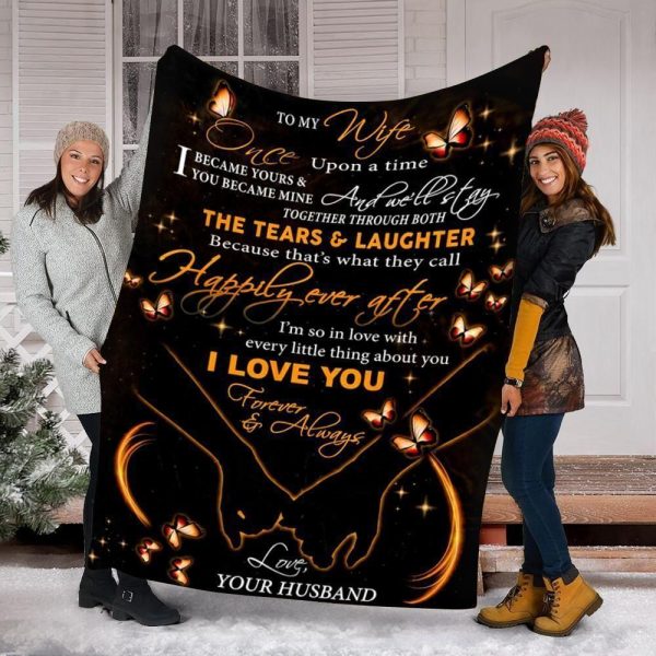 Husband Giving Wife I Love You Blanket