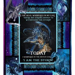 I Am The Storm Dragon Blanket