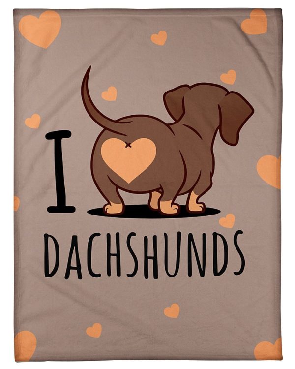 I Love Dachshund Blanket