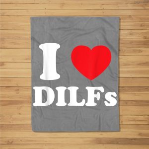 I Love Heart Dilfs And Mature Sexy Men Fleece Blanket