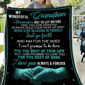 I Love You Always And Forever Gift For Grandson Blanket