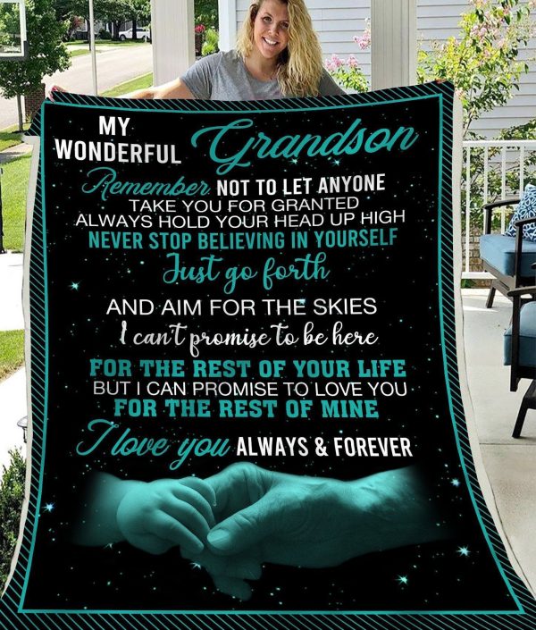 I Love You Always And Forever Gift For Grandson Blanket