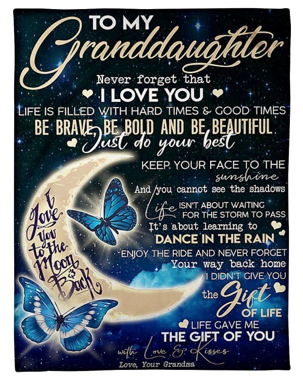 I Love You To The Moon And Back Great Gift From Grandma To Granddaughter Blanket