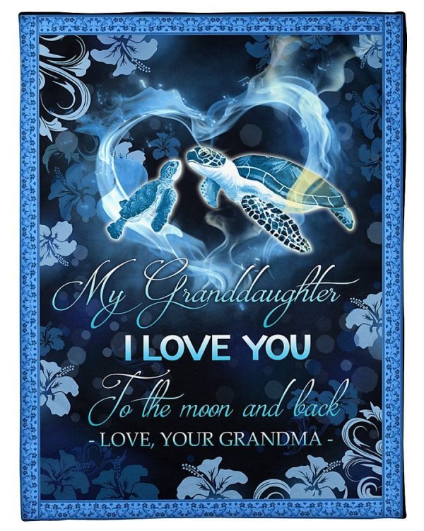 I Love You To The Moon And Back Lovely Message Gifts For Granddaughters Blanket