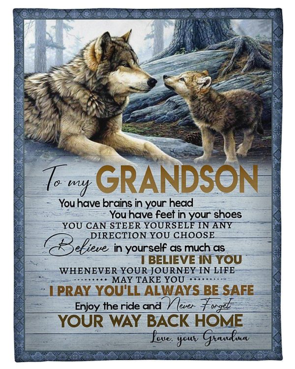 I Pray You’ll Always Be Safe Lovely Message From Grandma For Grandsons Blanket