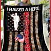 I Raised A Hero Marine Dad Gift For Dad Blanket