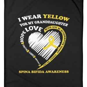 I Wear Yellow For My Granddaughter Yellow Ribbon Bone Cancer Gifts Blanket