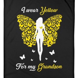 I Wear Yellow For My Grandson Spina Bifida Awareness Blanket