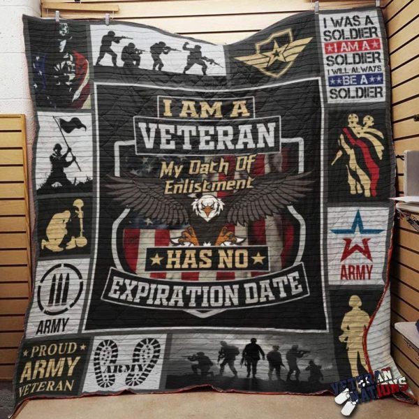 I am a Veteran My Oath of Enlistment Has No Expiration Date – US Veteran Blanket Quilt