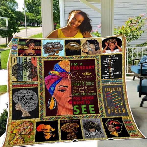 I’M A February Black Queen Quilt Blanket Christmas Gift Ideas