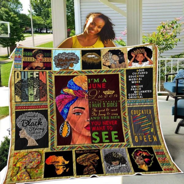 I’M A June Black Queen Quilt Blanket Christmas Gift Ideas