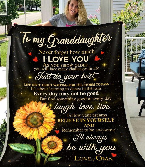 I’ll Always Be With You Oma Gift For Granddaughter Blanket