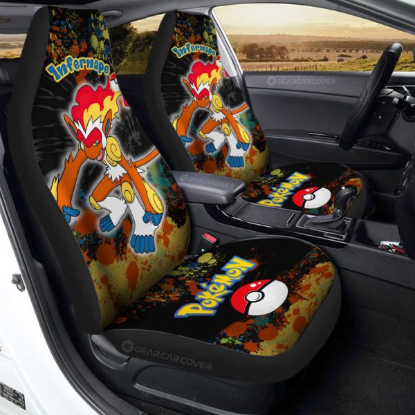 Infernape Car Seat Covers Custom Tie Dye Style Anime Car Accessories