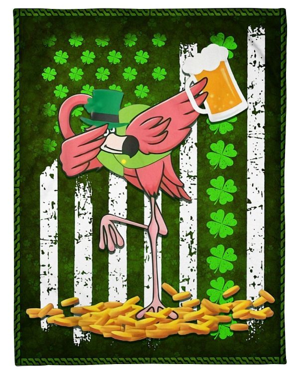 Irish Flag With Flamingo Blanket