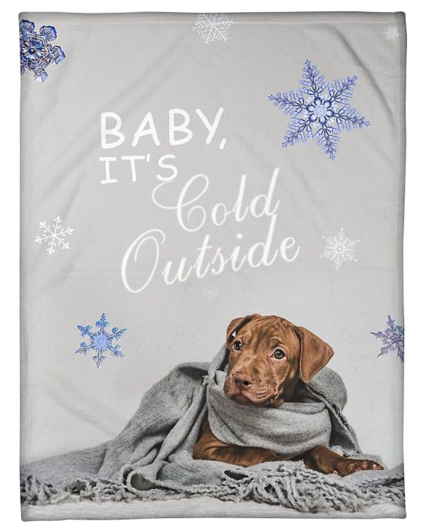 It Is Cold Outside Chocolate Lab Blanket