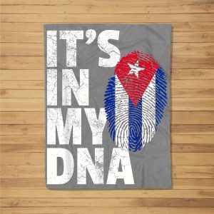 It’S In My Dna Cuba Flag Cuban Pride Mens Womens Gift Retro Fleece Blanket