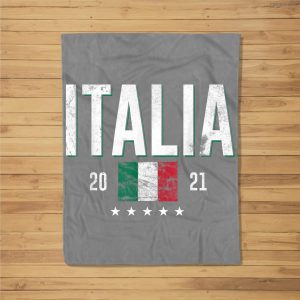 Italy Soccer 2021 Italian Flag Football Vintage Fleece Blanket