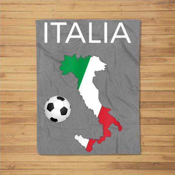 Italy Soccer Italian Italia Forza Azzurri Fleece Blanket