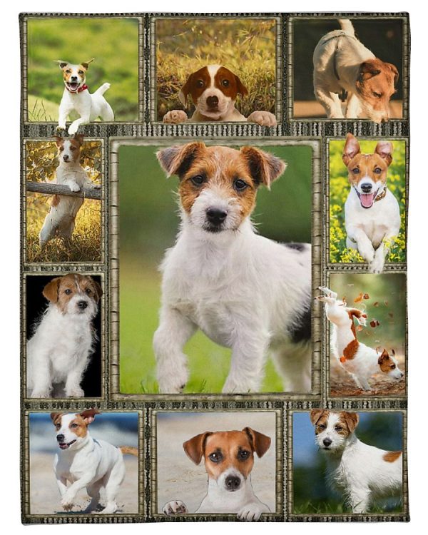 Jack Russell Dog In The Garden Blanket