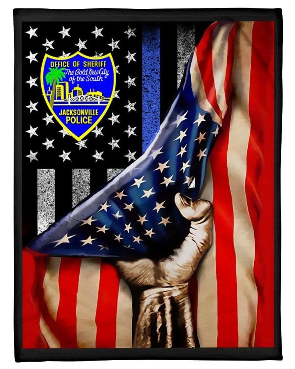 Jacksonville Police American Flag Blanket