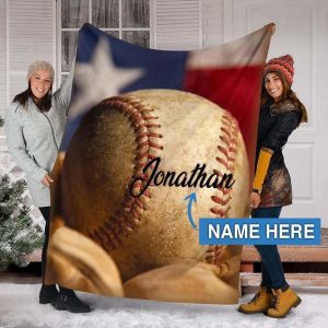 Jonathan Baseball Custom Text Name Printed Blanket