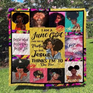 June Girl Black Queen Blanket KC1307 Quilt