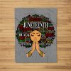 Juneteenth Melanin Black Women Natural Hair Afro Word Art Fleece Blanket