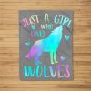 Just A Girl Who Loves Wolves Watercolor Cute Wolf Lover Fleece Blanket