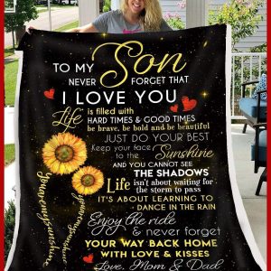 Just Do Your Best Message Mom And Dad Gift For Son Blanket