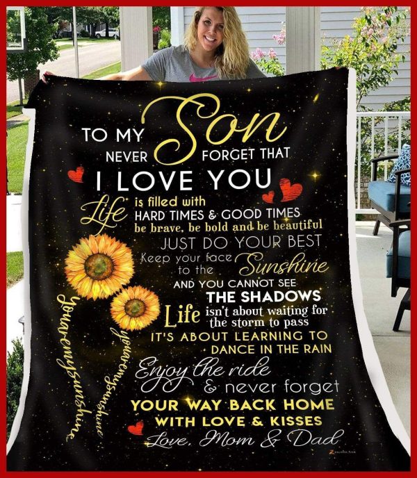 Just Do Your Best Message Mom And Dad Gift For Son Blanket