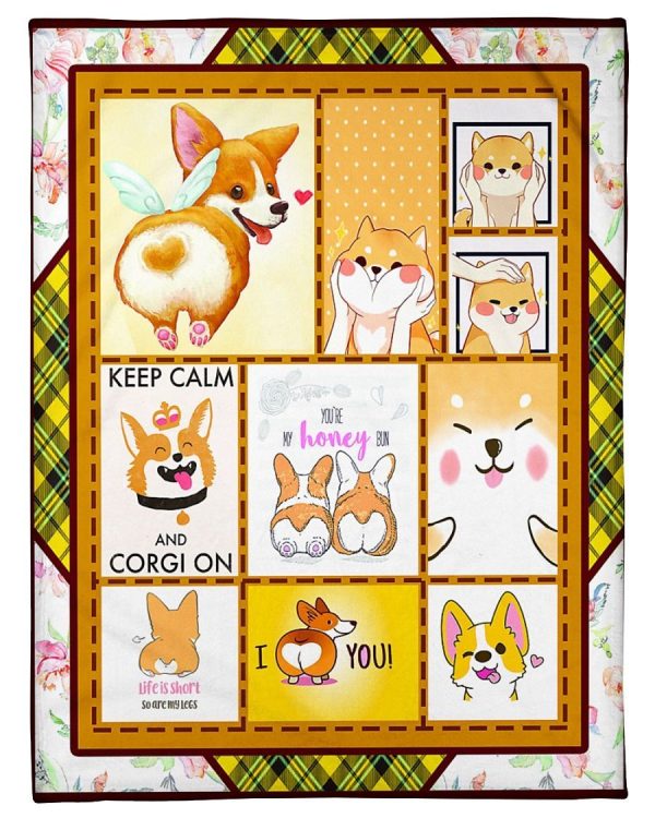 Keep Calm And Corgi Blanket