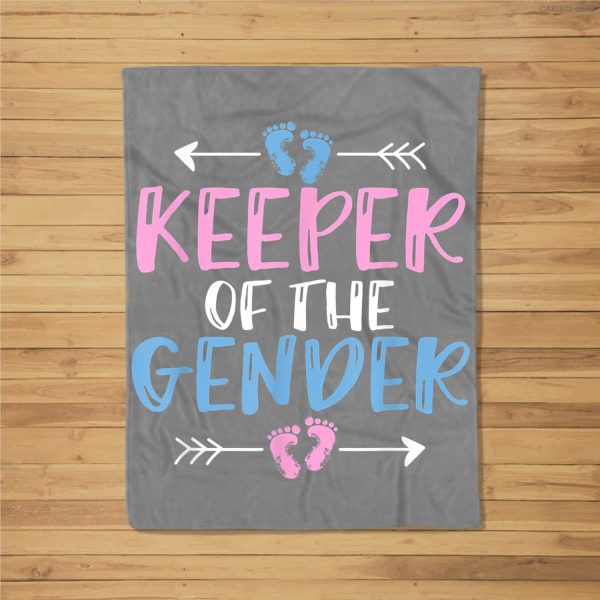 Keeper Of The Gender – Cute Gender Reveal Baby Shower Design Fleece Blanket