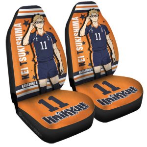 Kei Tsukishima Car Seat Covers Custom Haikyuu Anime Car Accessories