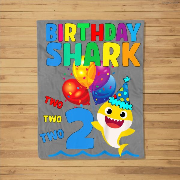 Kids Baby Cute Shark Birthday Boy 2 Year Old Gift – Doo Doo Doo Fleece Blanket