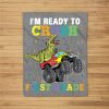 Kids I’M Ready To Crush First Grade Monster Truck Dinosaur Boys Fleece Blanket