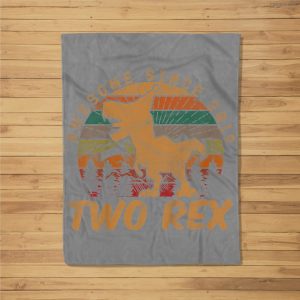 Kids Two Rex 2Nd Birthday Second Dinosaur 2 Year Old Fleece Blanket