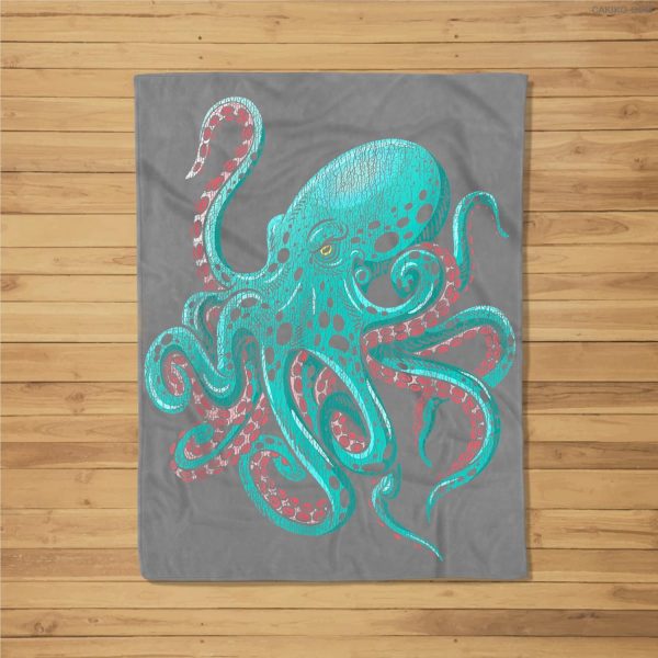 Kraken Octopus Fleece Blanket