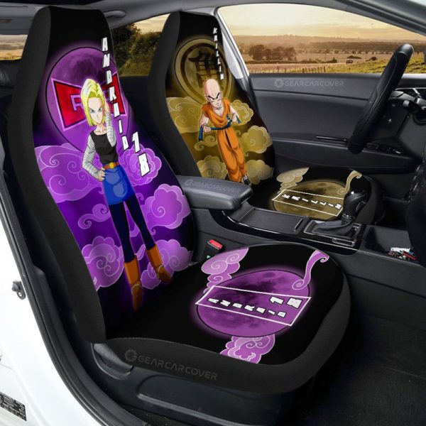 Krillin And Android 18 Car Seat Covers Custom Car Accessories