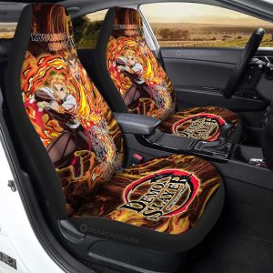 Kyoujuro Rengoku Car Seat Covers Custom Car Accessories For Fans