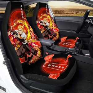 Kyoujurou Rengoku Car Seat Covers Custom Demon Slayer Anime Car Interior Accessories