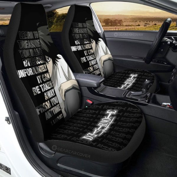 L Lawliet Quotes Car Seat Covers Custom Death Note Car Accessories