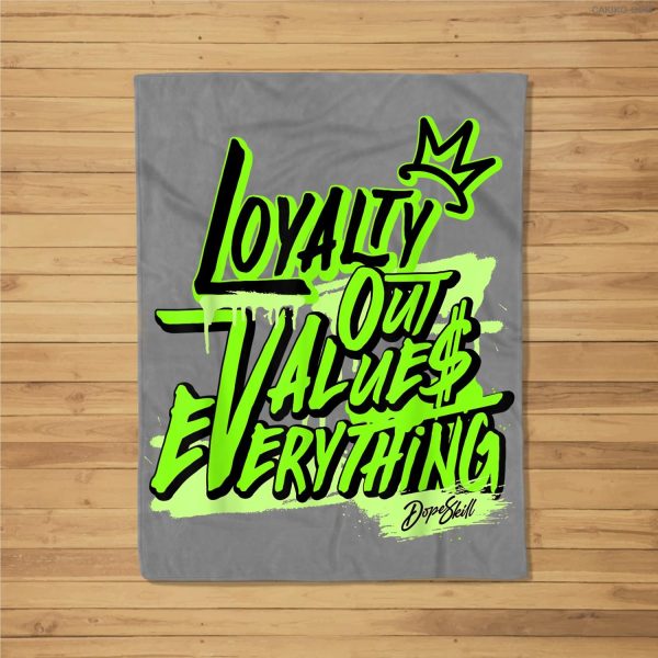 L.O.V.E Graphic Match Jordan 6 Electric Green Fleece Blanket