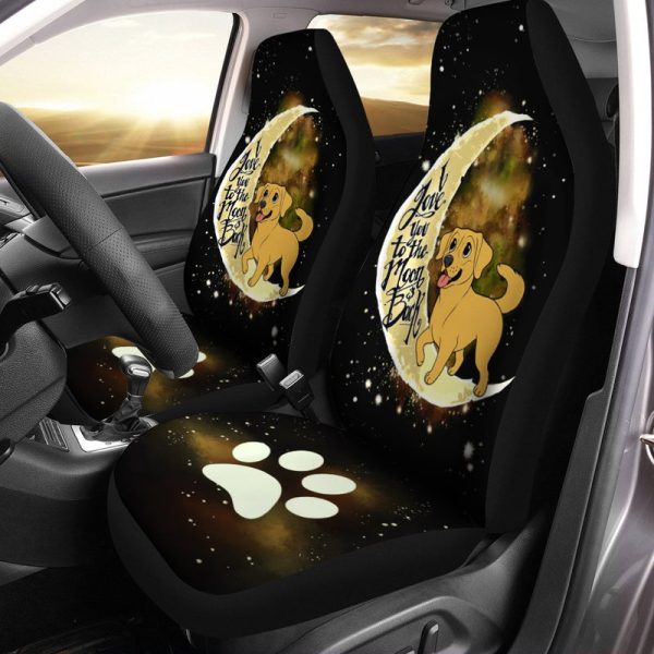 Labrador Retriever Car Seat Covers I Love You To The Moon and Back Gift Idea For Dog Lovers