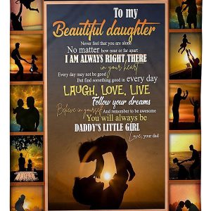 Laugh Love Live And Follow Your Dreams Great Words From Dad To Daughter Blanket