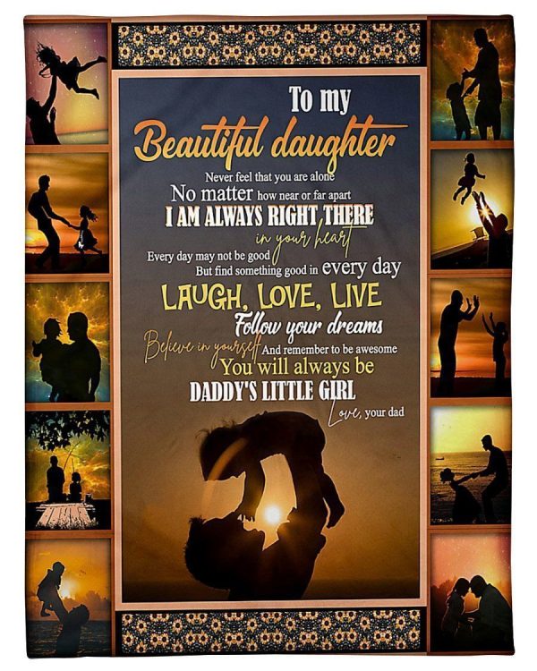 Laugh Love Live And Follow Your Dreams Great Words From Dad To Daughter Blanket