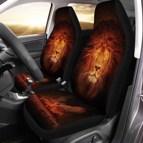 Legend Lion Car Seat Covers Custom Wild Animal Car Accessories