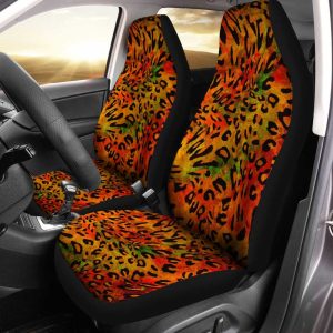 Leopard Wild Cheetah Print Car Seat Covers Custom Animal Skin Pattern Print Car Accessories