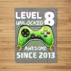 Level 8 Unlocked Awesome 2013 Video Game 8Th Birthday Gift Fleece Blanket